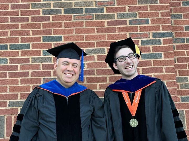 Kursat Kara and Furkan Oz in doctoral regalia